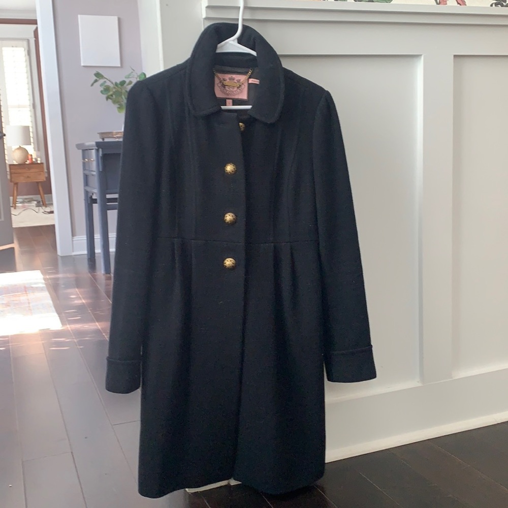 Black Wool Pea Coat from Juicy Couture